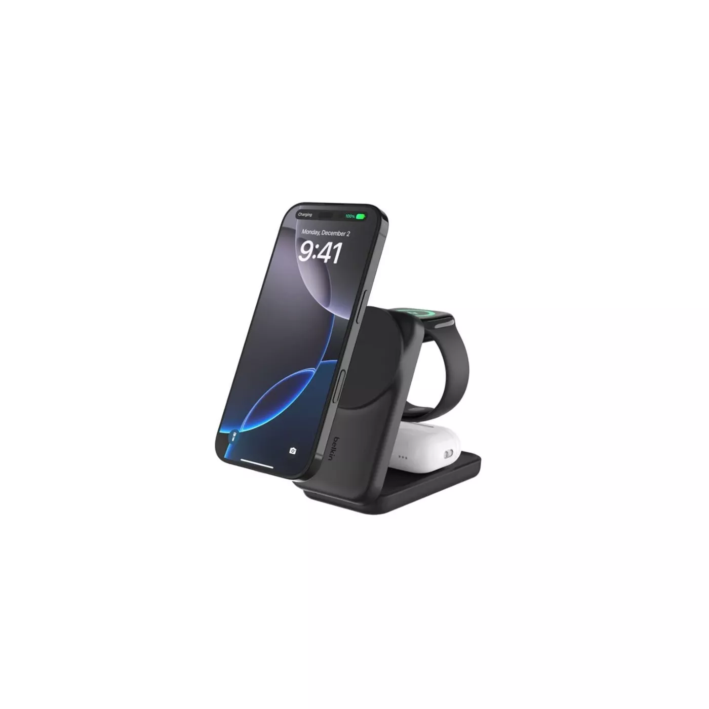 Belkin Ultracharge Qi2 25W 3in1 Foldable Charger - Black