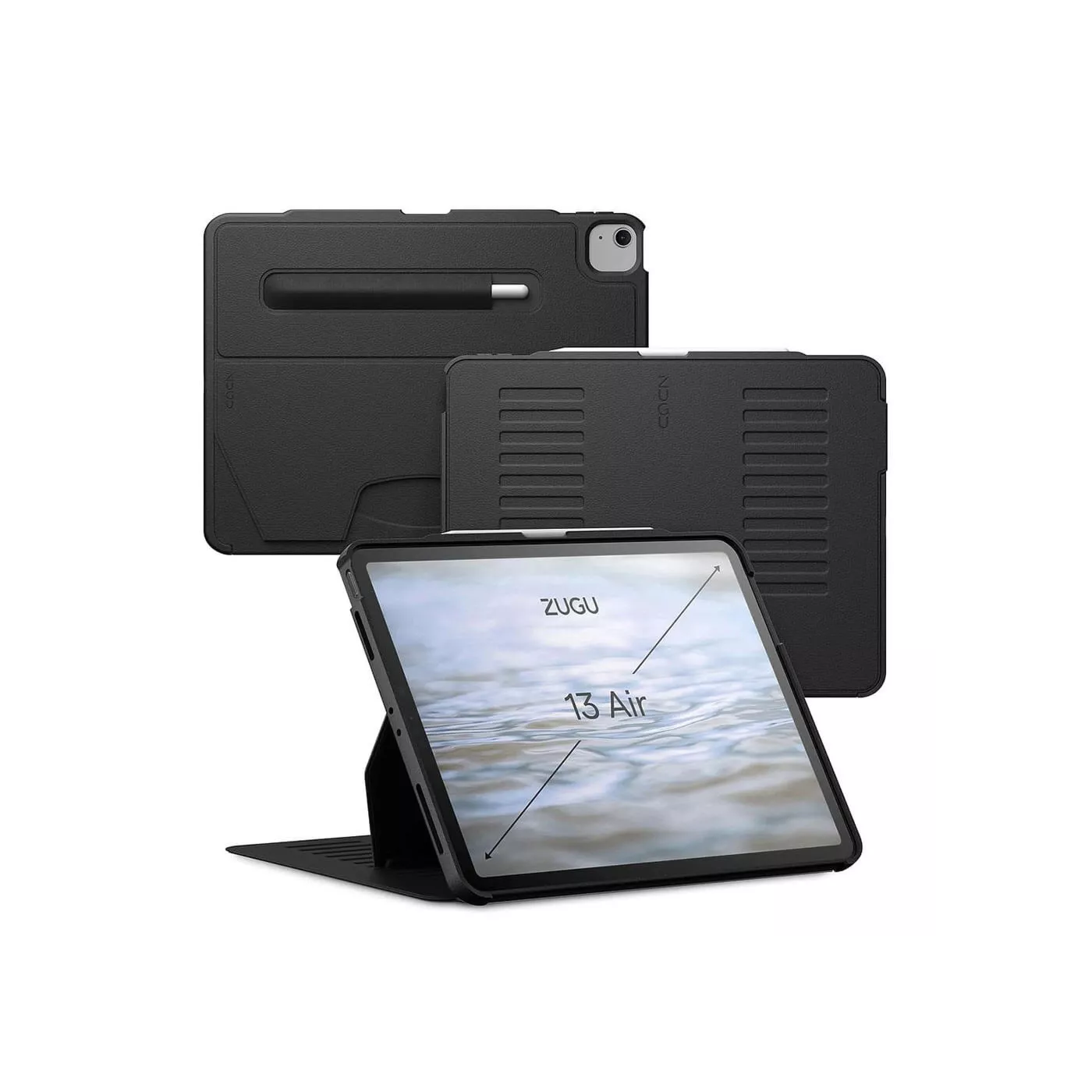 Zugu 13-inch iPad Air M2/12.9-inch iPad Pro Case - Black