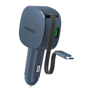 Momax 1 Move 60W Dual Port Retractable Cable Charger - Grey