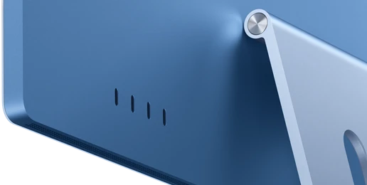 Backside view of iMac and Thunderbolt Ports