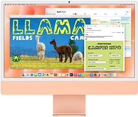 Orange iMac facing forward