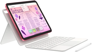 Showcasing iPad, Magic Keyboard Folio and Apple Pencil.