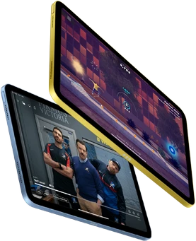 Showcasing gaming screen and Apple TV+ show Ted Lasso on iPad