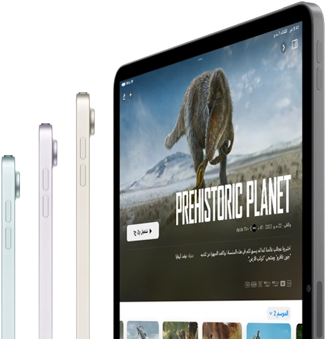 iPad&nbsp;Air يعرض محتوى يتم تشغيله عبر الإنترنت باستخدام اتصال لاسلكي بسرعة النارية