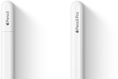 قلم Apple&nbsp;Pro وقلم&nbsp;Apple‏&nbsp;(USB‑C) جنباً&nbsp;إلى&nbsp;جنب