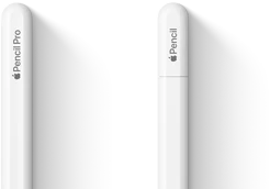 Apple Pencil Pro and Apple Pencil (USB-C) side by side