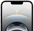 iPhone&nbsp;16e، تصميم كله شاشة، وميزة Dynamic&nbsp;Island في الوسط بالقرب من أعلى الشاشة، وحواف شاشة نحيفة باللون الأسود