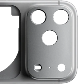 iPhone&nbsp;17&nbsp;Pro، الجزء الخلفي الخارجي، هيكل من قطعة واحدة من الألومنيوم المشكّل