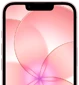 iPhone 17e, partial front exterior with Ceramic Shield 2, soft pink color, showing wallpaper image of a pink flower