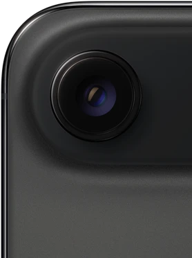 iPhone&nbsp;Air، الجزء الخلفي الخارجي، لون أسود فلكي، زوايا علوية مدورة، نظام كاميرا Fusion بعدسة واحدة