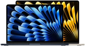 صورة أمامية لجهاز MacBook&nbsp;Air موديل 13&nbsp;إنش وموديل 15&nbsp;إنش