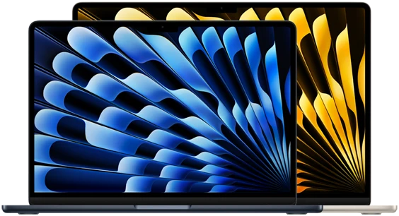 Front view of 13-inch and 15-inch models of MacBook Air