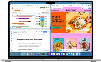 جهاز MacBook&nbsp;Air مع تطبيقات متعددة مفتوحة