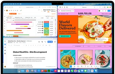 جهاز MacBook&nbsp;Air مع تطبيقات متعددة مفتوحة