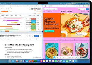 جهاز MacBook&nbsp;Air مع تطبيقات متعددة مفتوحة
