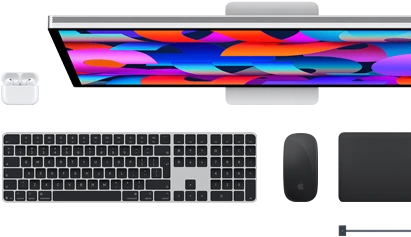 Mac accessories: AirPods, Studio Display, Magic Keyboard, Magic Mouse, Magic Trackpad, MagSafe charge cable