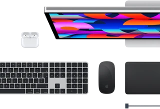 Mac accessories: AirPods, Studio Display, Magic Keyboard, Magic Mouse, Magic Trackpad, MagSafe charge cable