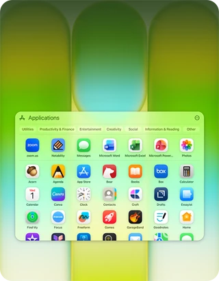 MacBook Neo screen with Applications window containing a wide variety of apps