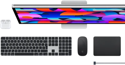 اكسسوارات Mac: سماعات AirPods، شاشة Studio Display، لوحة مفاتيح ماجيك، ماجيك ماوس، لوحة تعقب ماجيك، كابل شحن MagSafe‏