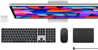 اكسسوارات Mac: سماعات AirPods، شاشة Studio Display، لوحة مفاتيح ماجيك، ماجيك ماوس، لوحة تعقب ماجيك، كابل شحن MagSafe‏