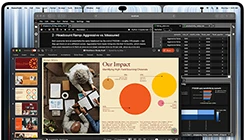 جهاز MacBook Pro مع شاشة PROLED XDR، لون أسود فلكي، الشاشة تعرض عرضاً تقديمياً يتم إنشاؤه في Microsoft PowerPoint باستخدام JupyterLab وTerminal لإنشاء محتوى