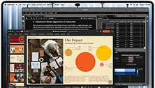 MacBook Pro with PROLED XDR Display, space black color, display shows a presentation being created in Microsoft PowerPoint using JupyterLab and Terminal to create content