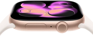 Apple&nbsp;Watch&nbsp;Series&nbsp;11، إطار ألومنيوم بلون ذهبي وردي، واجهة الساعة 