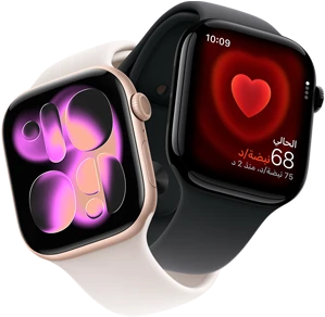 ساعة Apple&nbsp;Watch&nbsp;Series&nbsp;11، ألومنيوم بلون ذهبي وردي، واجهة الساعة 